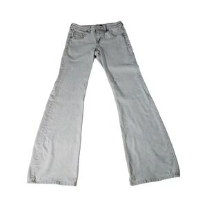 HM Divided Light Grey Acid Wash Flare Jeans Retro Y2K Denim Pants Size 4